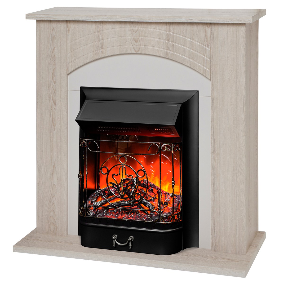 Электрокамин RealFlame Hanna LO с очагом Majestic Lux Black RC. Габариты (ШxВxГ) 93x95x32 см Электрокамин RealFlame Hanna LO с очагом Majestic Lux Black RC. Габариты (ШxВxГ) 93x95x32 см