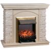 Электрокамин Elford WT с очагом Fobos Lux Brass. Габариты (ШxВxГ) 98x97x30 см