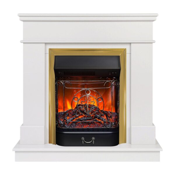Электрокамин Selena STD WT с очагом Majestic Lux Brass. Габариты (ШxВxГ) 93x93x35 см Электрокамин Selena STD WT с очагом Majestic Lux Brass. Габариты (ШxВxГ) 93x93x35 см