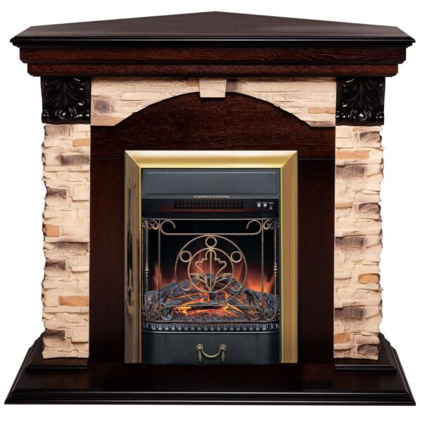 Электрокамин Dublin Corner Rock AO с очагом Majestic Lux Brass. Габариты (ШxВxГ) 104x97x77 см Электрокамин Dublin Corner Rock AO с очагом Majestic Lux Brass. Габариты (ШxВxГ) 104x97x77 см