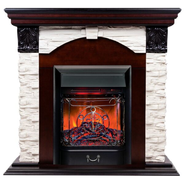 Электрокамин Dublin Lux AO с очагом Majestic Lux Black RC. Габариты (ШxВxГ) 104x97x37 см Электрокамин Dublin Lux AO с очагом Majestic Lux Black RC. Габариты (ШxВxГ) 104x97x37 см