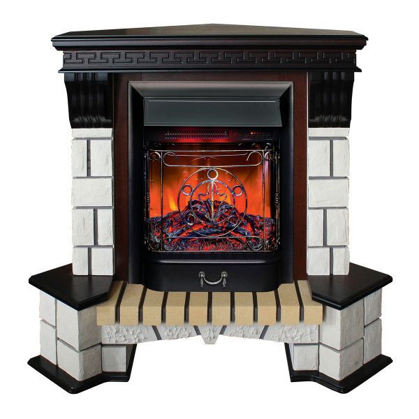 Электрокамин RealFlame Stone Coner AO с очагом Majestic Lux BL, пульт ДУ. Габариты (ШxВxГ) 111x112x67 см Электрокамин RealFlame Stone Coner AO с очагом Majestic Lux BL, пульт ДУ. Габариты (ШxВxГ) 111x112x67 см
