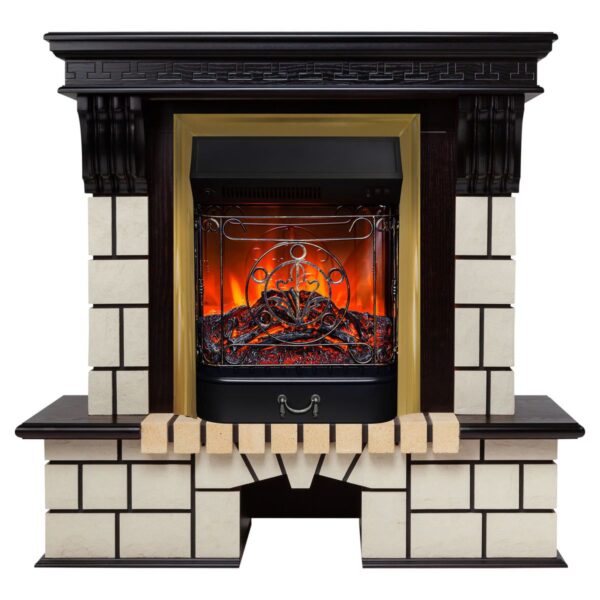 Электрокамин Stone STD AO с очагом Majestic Lux Brass. Габариты (ШxВxГ) 114x107.4x44 см Электрокамин Stone STD AO с очагом Majestic Lux Brass. Габариты (ШxВxГ) 114x107.4x44 см