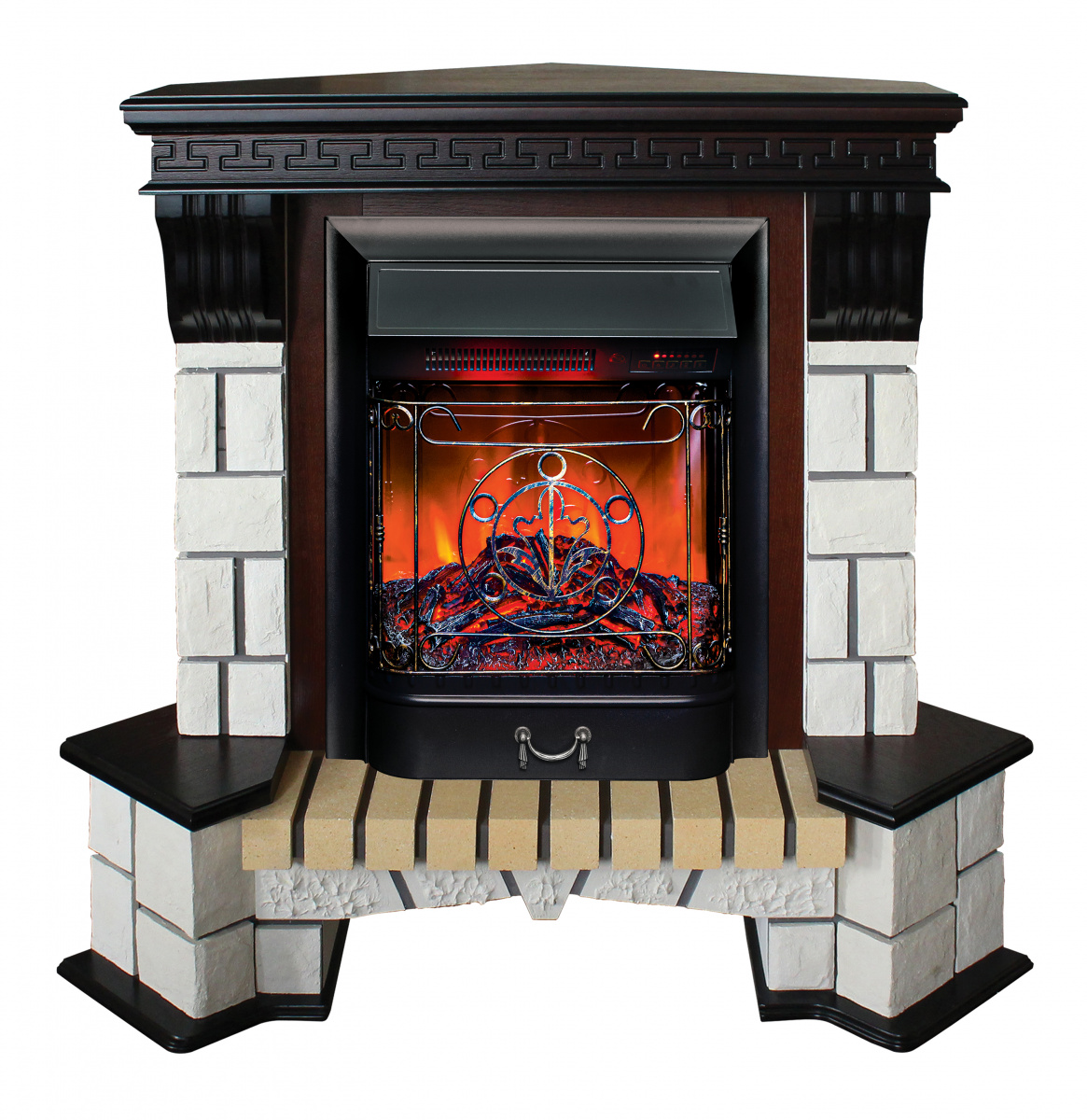 Электрокамин RealFlame Stone Coner AO с Majestic Lux BL, звук потрескивания дров. Габариты (ШxВxГ) xx см Электрокамин RealFlame Stone Coner AO с Majestic Lux BL, звук потрескивания дров. Габариты (ШxВxГ) xx см