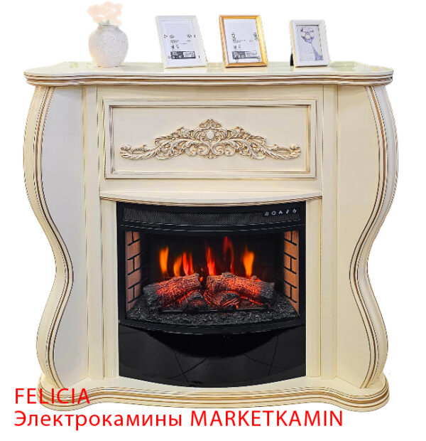 Felicia (Фелиция) Глянцевая эмаль Слоновая кость с золотой патиной. Панорамные очаги на выбор (LED/3D паровые) цвет на выбор. Габариты (ШxВxГ)1200x1200x400 Felicia (Фелиция) Глянцевая эмаль Слоновая кость с золотой патиной. Панорамные очаги на выбор (LED/3D паровые) цвет на выбор. Габариты (ШxВxГ)1200x1200x400