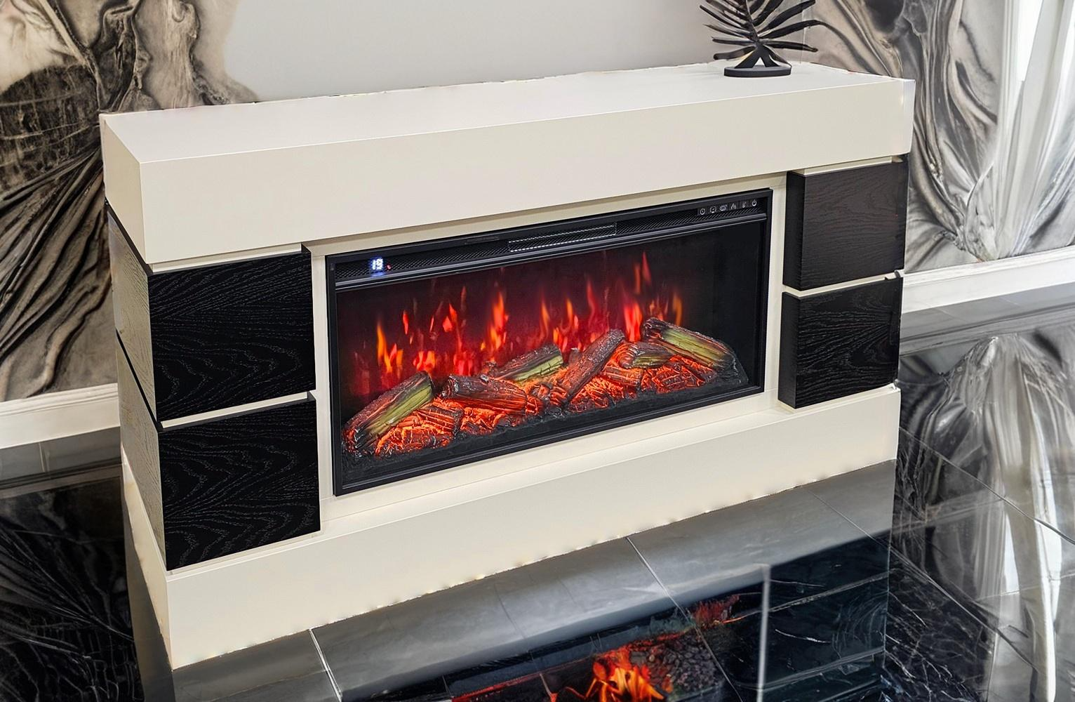 РАСПАРОДАЖА ДАННОГО ВАРИАНТА! Логос (кремовый/чёрный дуб) LED-очаг 40" Габариты (ШxВxГ): 1500х800х400 мм РАСПАРОДАЖА ДАННОГО ВАРИАНТА! Логос (кремовый/чёрный дуб) LED-очаг 40" Габариты (ШxВxГ): 1500х800х400 мм