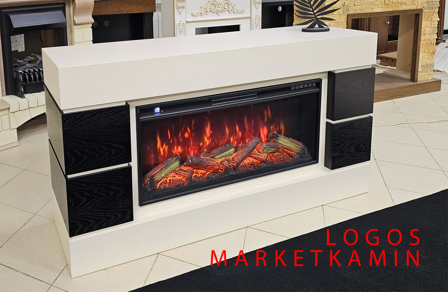 РАСПАРОДАЖА ДАННОГО ВАРИАНТА! Логос (кремовый/чёрный дуб) LED-очаг 40" Габариты (ШxВxГ): 1500х800х400 мм РАСПАРОДАЖА ДАННОГО ВАРИАНТА! Логос (кремовый/чёрный дуб) LED-очаг 40" Габариты (ШxВxГ): 1500х800х400 мм