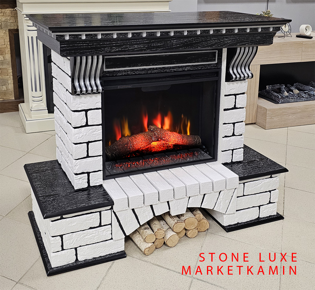 STONE LUXE (стоун Белый фактурный кирпичик с чёрной расшивкой швов, чёрный дуб с серебряной патиной) Очаги на выбор (LED, 3D, плоские, панорамные) Цвет и отделка на выбор. Габариты (ШxВxГ): 1150х1050х420 мм STONE LUXE (стоун Белый фактурный кирпичик с чёрной расшивкой швов, чёрный дуб с серебряной патиной) Очаги на выбор (LED, 3D, плоские, панорамные) Цвет и отделка на выбор. Габариты (ШxВxГ): 1150х1050х420 мм