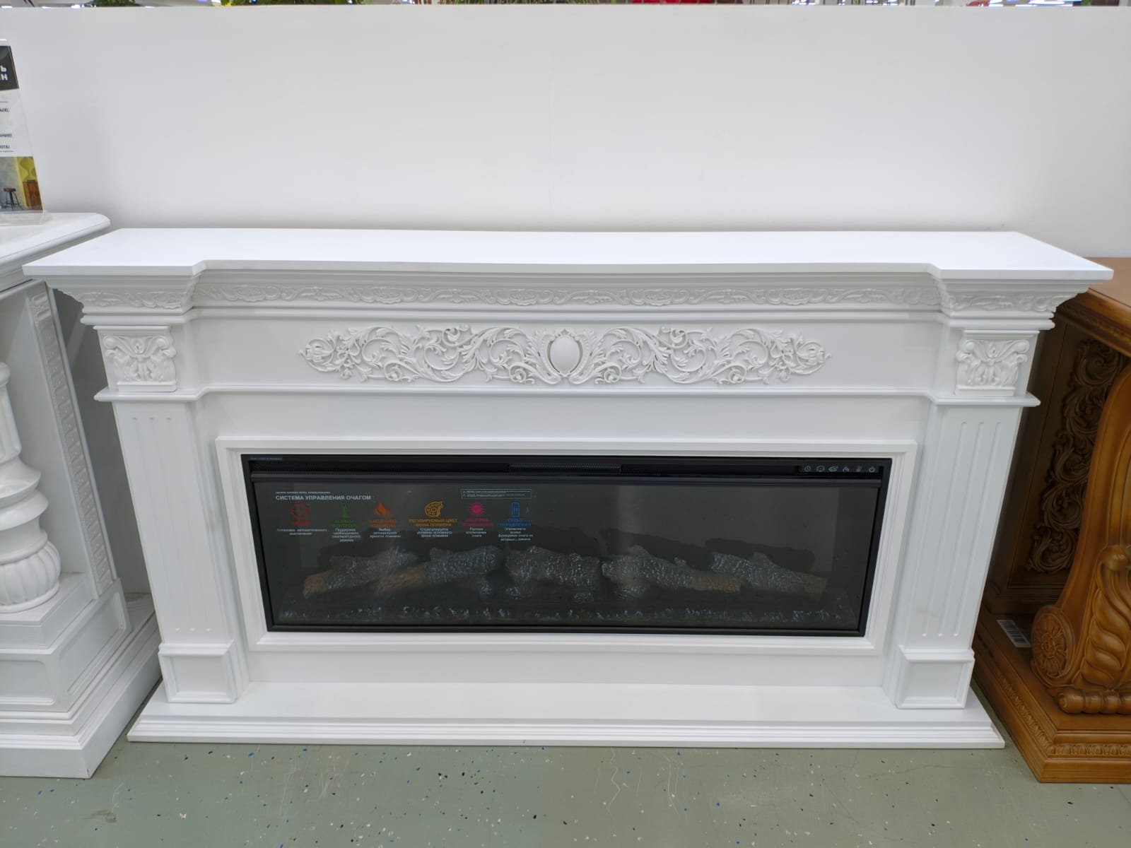 ЕЛИЗАВЕТА (цвет на выбор: белая эмаль, белая с золотой патиной, бежевая с золотой патиной) / ELIZAVETTA / с очагомFreeSpace 50" Размеры, мм: 1820 (ш) х 990 (в) х 380 (г) ЕЛИЗАВЕТА (цвет на выбор: белая эмаль, белая с золотой патиной, бежевая с золотой патиной) / ELIZAVETTA / с очагомFreeSpace 50" Размеры, мм: 1820 (ш) х 990 (в) х 380 (г)