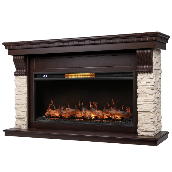 Michigan (Мичиган) темный дуб, светлый сланец. Очаг Royal Thermo Aurora RTFP/P-AR40LS. Габариты (ШxВxГ): 1600х1000х380 мм