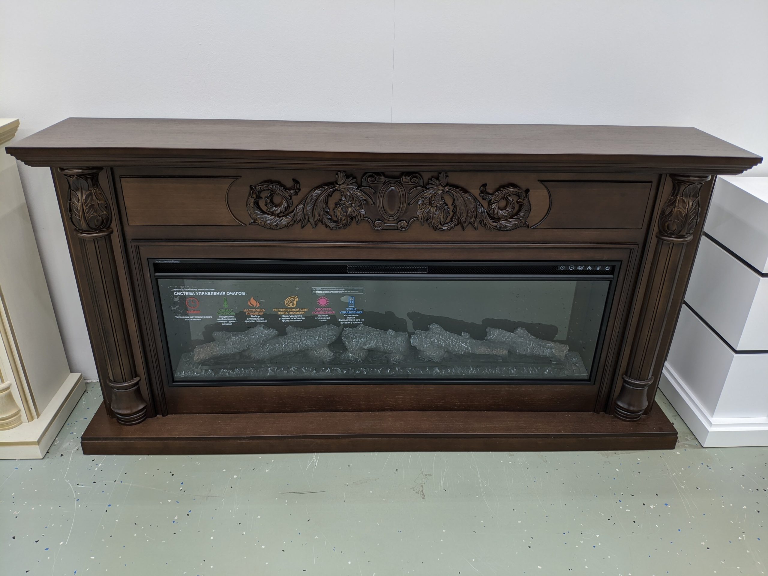 ЛОРД (цвет на выбор: Бежевый с Золотой Патиной / Белый с Золотой Патиной / Темный Дуб) / LORD / с очагом FreeSpace 50" Размеры, мм: 1780 (ш) х 900 (в) х 340 (г) ЛОРД (цвет на выбор: Бежевый с Золотой Патиной / Белый с Золотой Патиной / Темный Дуб) / LORD / с очагом FreeSpace 50" Размеры, мм: 1780 (ш) х 900 (в) х 340 (г)