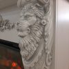 ЛЬВЫ / LIONS / с очагом Фотон 26". Размеры, мм:  1245 (ш) х 1072 (в) х 370 (г)